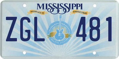 MS license plate ZGL481
