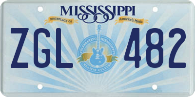 MS license plate ZGL482