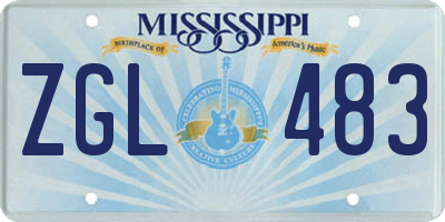 MS license plate ZGL483