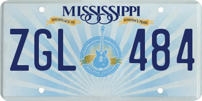 MS license plate ZGL484
