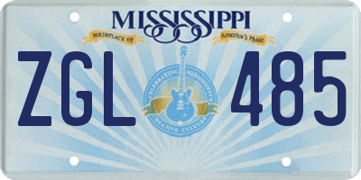 MS license plate ZGL485