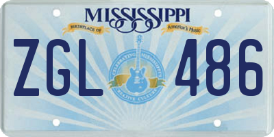 MS license plate ZGL486