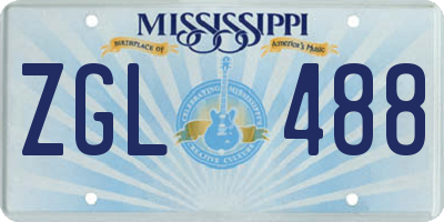 MS license plate ZGL488