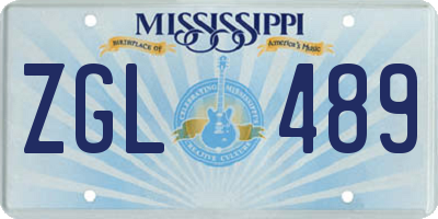 MS license plate ZGL489