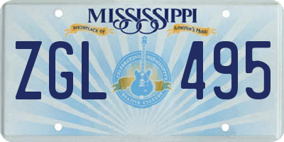 MS license plate ZGL495