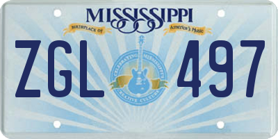 MS license plate ZGL497
