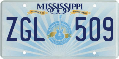 MS license plate ZGL509