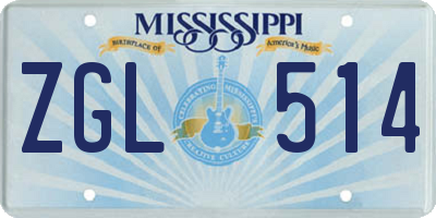 MS license plate ZGL514