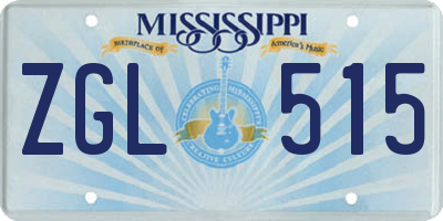 MS license plate ZGL515
