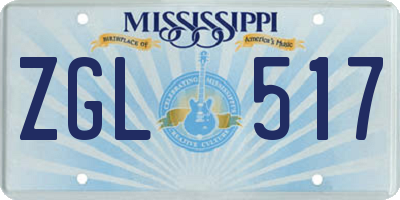 MS license plate ZGL517