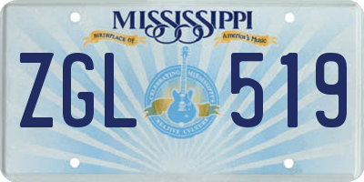MS license plate ZGL519