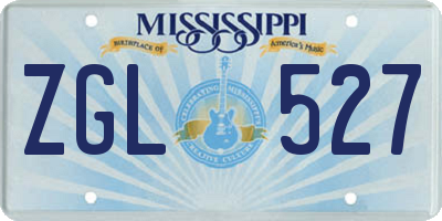 MS license plate ZGL527