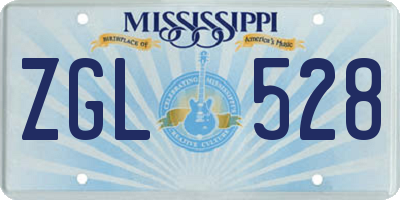 MS license plate ZGL528