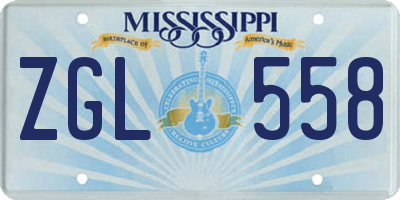 MS license plate ZGL558