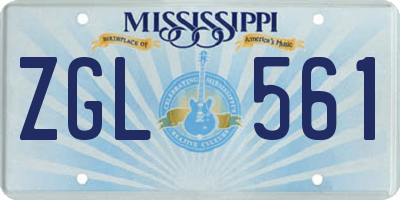 MS license plate ZGL561