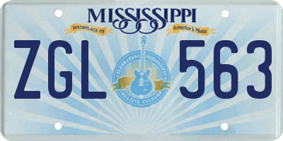 MS license plate ZGL563