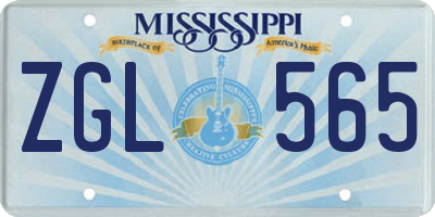 MS license plate ZGL565