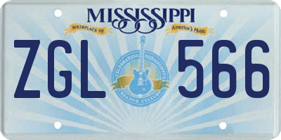 MS license plate ZGL566