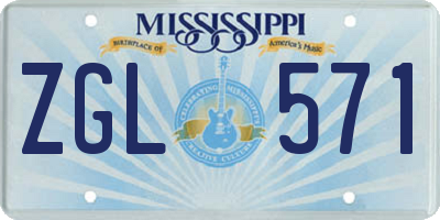 MS license plate ZGL571