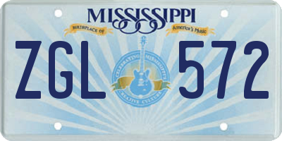 MS license plate ZGL572