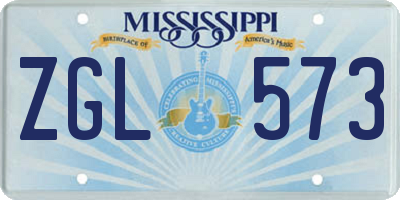 MS license plate ZGL573