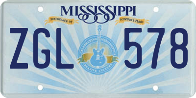 MS license plate ZGL578