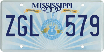 MS license plate ZGL579
