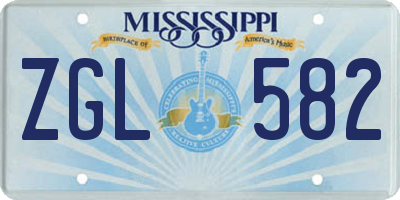 MS license plate ZGL582