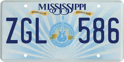 MS license plate ZGL586