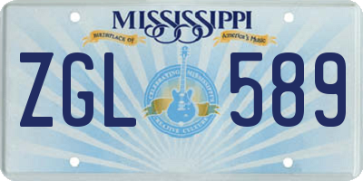 MS license plate ZGL589