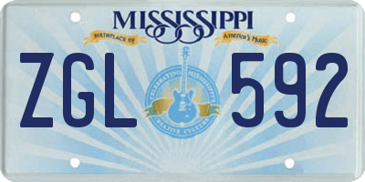 MS license plate ZGL592