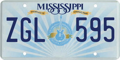 MS license plate ZGL595