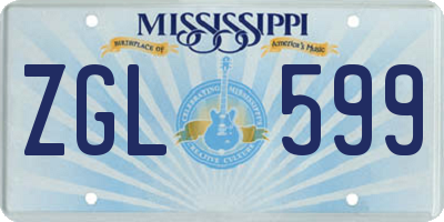 MS license plate ZGL599