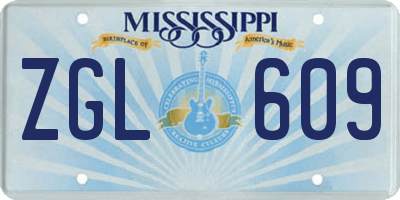 MS license plate ZGL609