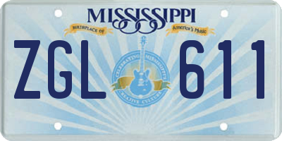 MS license plate ZGL611