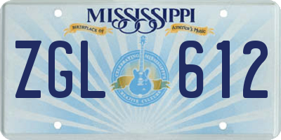 MS license plate ZGL612