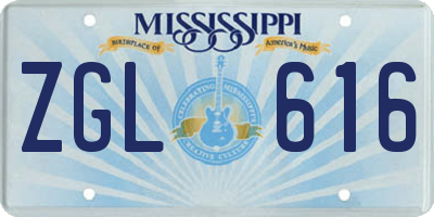 MS license plate ZGL616