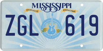 MS license plate ZGL619