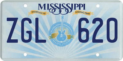 MS license plate ZGL620