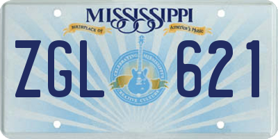 MS license plate ZGL621