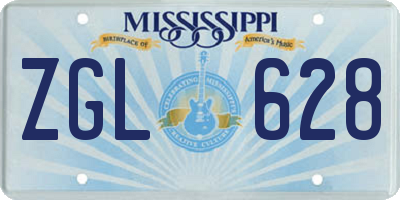 MS license plate ZGL628
