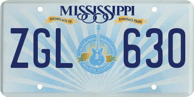 MS license plate ZGL630