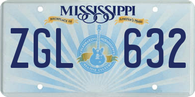 MS license plate ZGL632