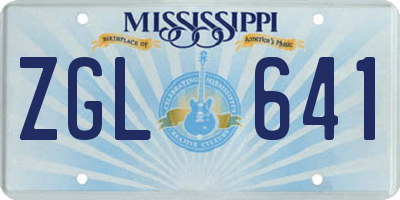 MS license plate ZGL641
