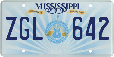 MS license plate ZGL642