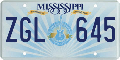 MS license plate ZGL645