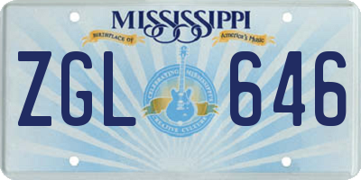 MS license plate ZGL646