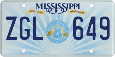 MS license plate ZGL649