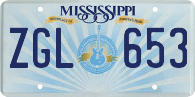 MS license plate ZGL653