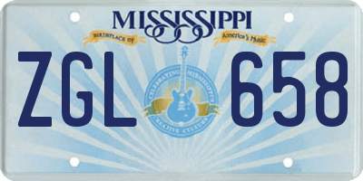 MS license plate ZGL658